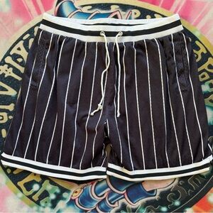 Healong Retro Mesh Athletic Basketball Pinstripe Gym Shorts